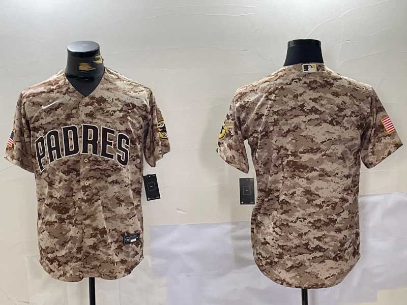 Men%27s San Diego Padres Blank Camo Cool Base Stitched Jersey